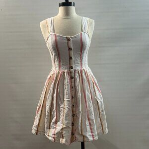 Roxy Sunlit Twist striped button-front mini dress Size XS